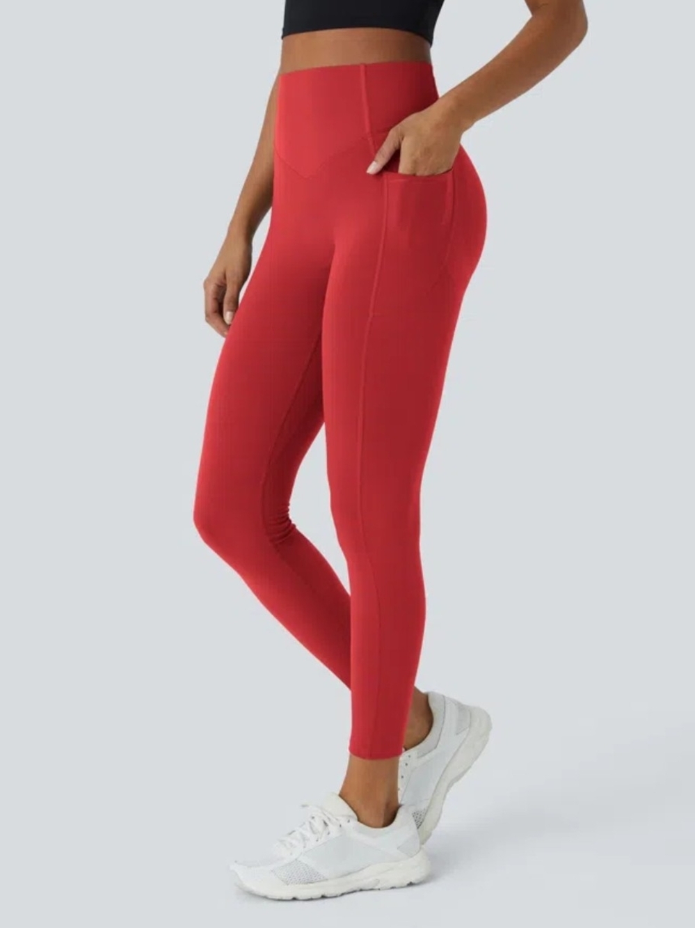 NWT. Size XL.HALARA Red High-Waist Leggings with Side Pocket